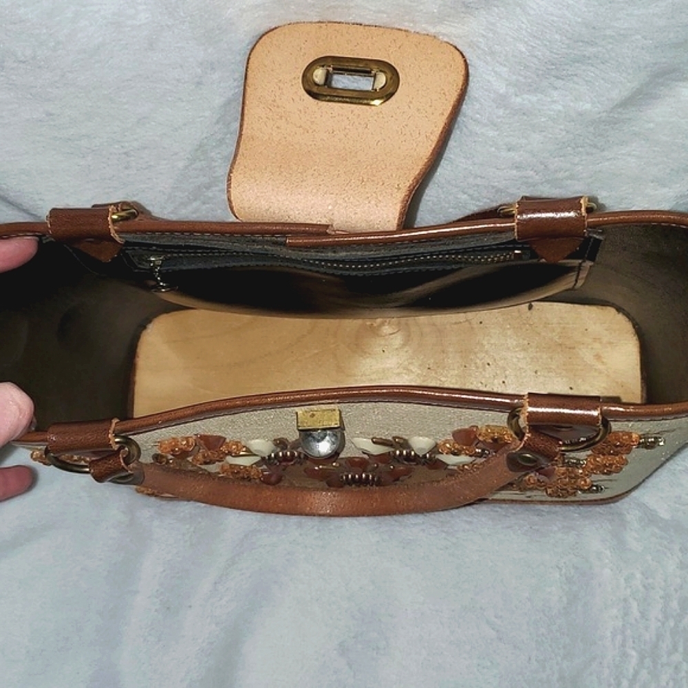 Vtg Collins of Texas Treasured Thoughts Classic Jeweled Tote Bag - Picture 10 of 16